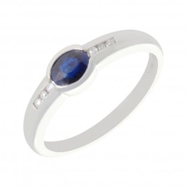 new 9ct White Gold Sapphire & Diamond Ladies Dress Ring