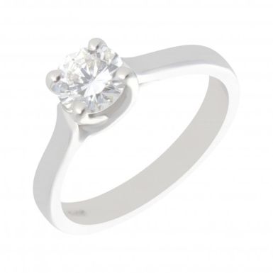 New 18ct White Gold 0.67 Carat Diamond Solitaire Ring