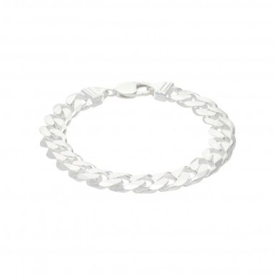 New Sterling Silver 8-8.5 Inch Solid Curb Link Mens Bracelet