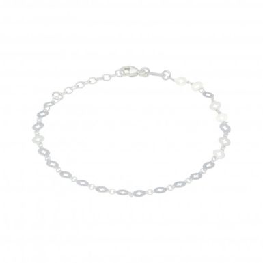 New Sterling Silver Fancy Cut-out Disc Ladies Bracelet
