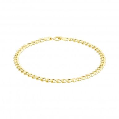 New 9ct Yellow Gold 7 Inch Hollow Curb Ladies Bracelet