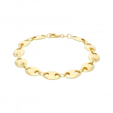 New 9ct Yellow Gold Puffed & Diamond-Cut Gucci Link Bracelet