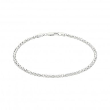 New Sterling Silver Popcorn Link Ladies Bracelet