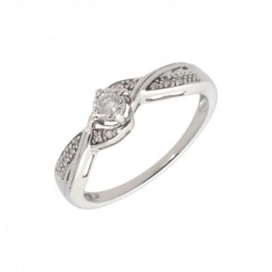 Pre-Owned 9ct White Gold Fancy Diamond Dress Ring