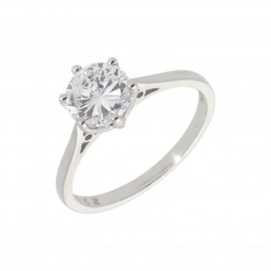 New 18ct White Gold 1.42 Carat Diamond Solitaire Ring