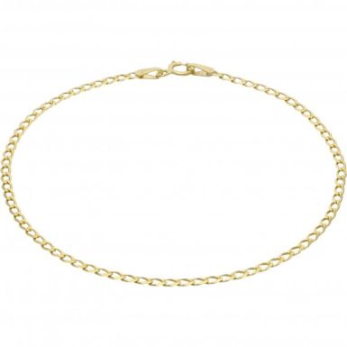 New 9ct Yellow Gold Solid Link Flat Curb Bracelet