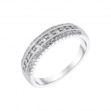 New 9ct White Gold 0.32ct Diamond Eternity Band Ring