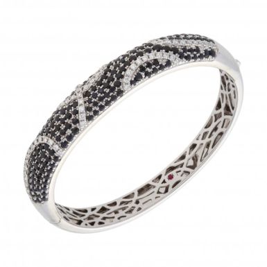 Pre-Owned 18ct White Gold Roberto Coin Sapphire & Diamond Bangle
