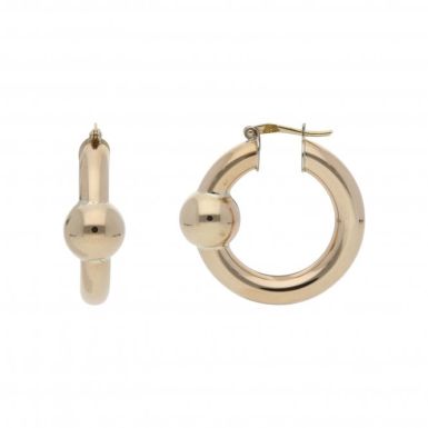 Pre-Owned 9ct Yellow Gold Ball Hoop Creole Earrings