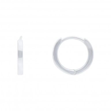 New Sterling Silver 10mm Plain Huggie Hoop Earrings