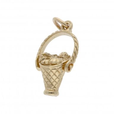 Pre-Owned 9ct Yellow Gold Flower Basket Charm