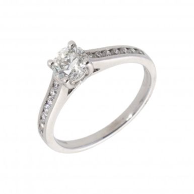 New 18ct White Gold Total 0.61ct Diamond Solitaire Ring