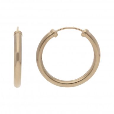 New 9ct Yellow Gold 18mm Sleeper Hoop Style Earrings