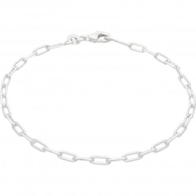 New Sterling Silver 7.5 Inch Fine Paper Clip Link Bracelet