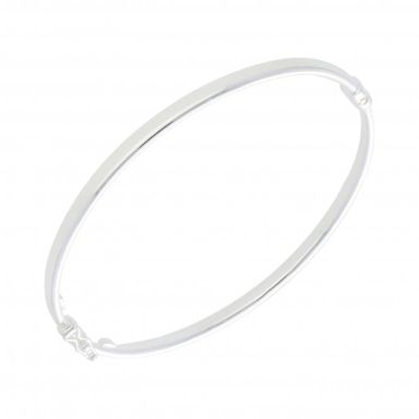 New Sterling Silver Polished Oval Ladies Bangle