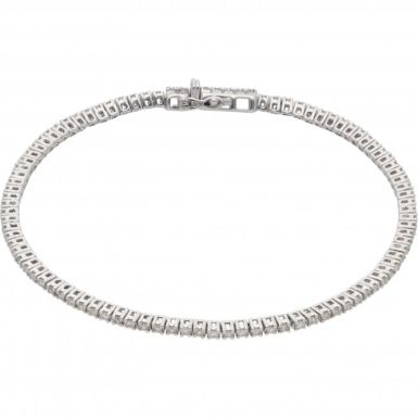 New 9ct White Gold 1.00ct Diamond Tennis Bracelet