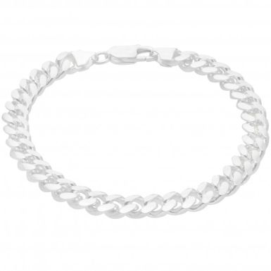 New Sterling Silver 8.5" Cuban Curb Link Mens Bracelet 28g