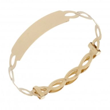 New 9ct Yellow Gold Woven Style Identity Expanding Bangle