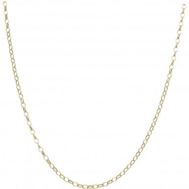 New 9ct Yellow Gold 22" Diamond-Cut Oval Belcher Chain Necklace