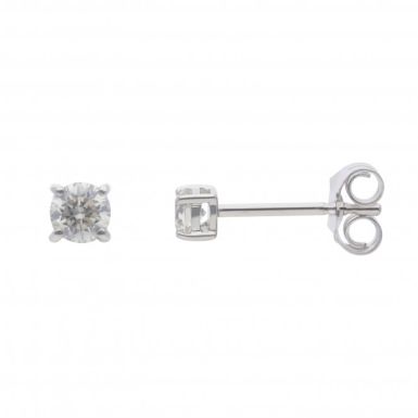 New 9ct White Gold 0.25ct Diamond Stud Earrings