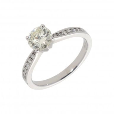 New Certificated 18ct White Gold 1.01ct Damond Solitaire Ring