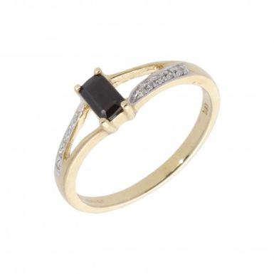 New 9ct Yellow Gold Sapphire & Diamond Set Ladies Dress Ring
