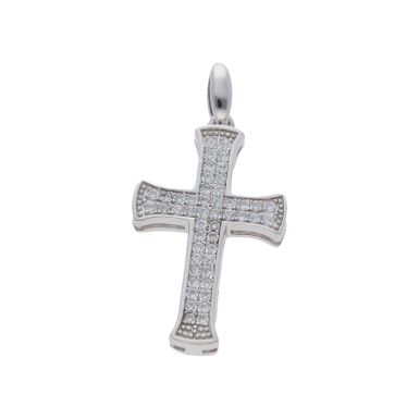New Sterling Siver Cubic Zirconia Cross Pendant