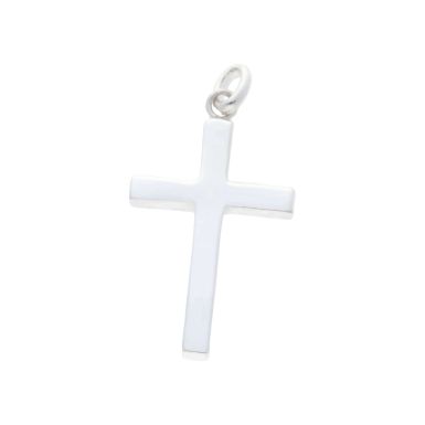 New Sterling Silver Solid Polidhed Cross Pendant