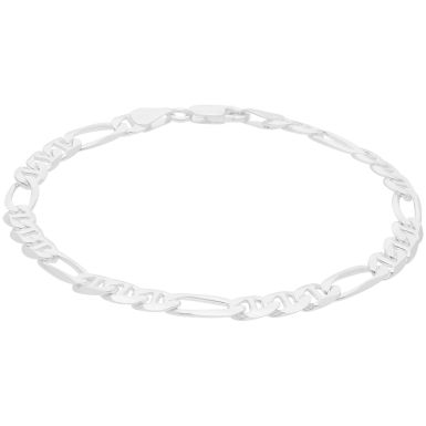 New Sterling Silver Figaro & Anchor Link 8 Inch Bracelet