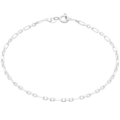 New Sterling Silver 7.5Inch Diamond-Cut Fiagaro Belcher Bracelet