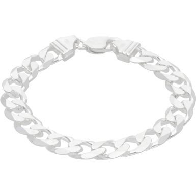 New Sterling Silver 8.5 Inch Solid Curb Link Mens Bracelet 1oz