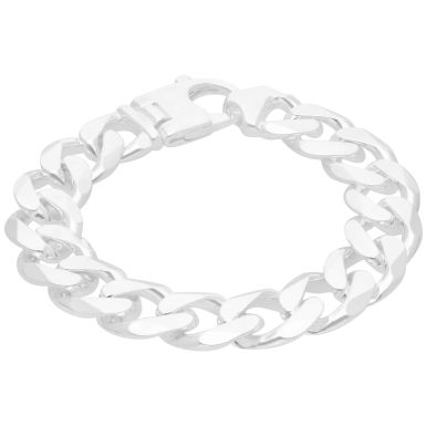 New Sterling Silver 8.5 Inch Solid Curb Link Mens Bracelet 2.3oz