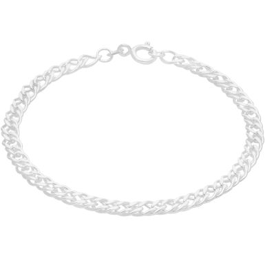 New Sterling Silver 7" Solid Double Curb Bracelet