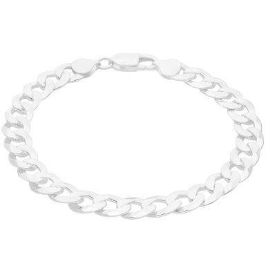 New Sterling Silver 8.5" Bevelled Flat Curb Bracelet 20g