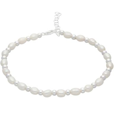 New Sterling Silver Fresh Water Pearl & Bead Bracelet