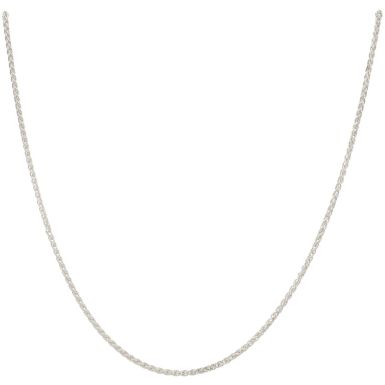 New Sterling Silver 22 Inch Wheat Link Chain Necklace