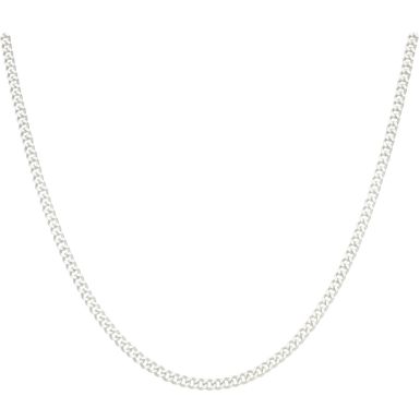 New Sterling Silver 20 Inch Close Link Flat Curb Link Necklace