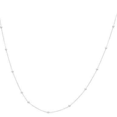New Sterling Silver 41-45cm Trace & Bead Satellite Necklace