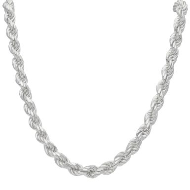 New Sterling Silver 28 Inch Hollow Rope Chain Necklace 2.1oz