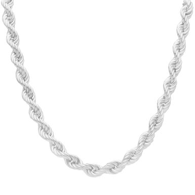 New Sterling Silver 24 Inch Hollow Rope Chain Necklace 1.8oz