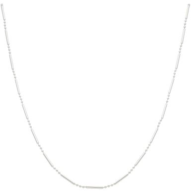 New Sterling Silver Long Bead & Ball 18" Chain Necklace