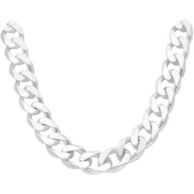 New Sterling Silver 26 Inch Heavy Curb Link Necklace 8.7oz