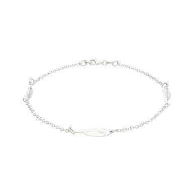 New Sterling Silver Multi Feather 10 Inch Anklet