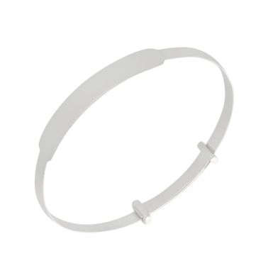New Sterling Silver Childs Patterned Expanding Identity Bangle