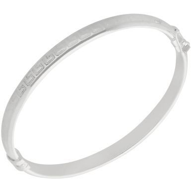 New Sterling Silver Greek Key Patterned Ladies Bangle