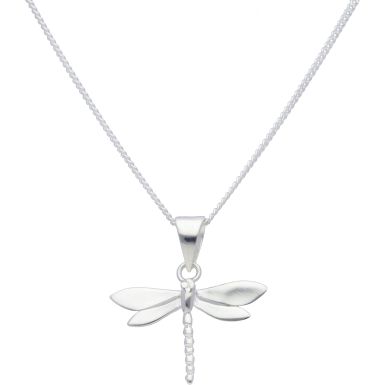 New Sterling Silver Dragonfly Pendant & 18" Chain Necklace