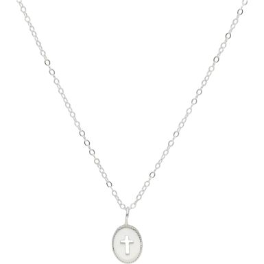 New Sterling Silver Small Cross Pendant & 16-18" Chain Necklace