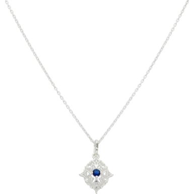 New Sterling Silver Cubic Zirconia Pendant & 18" Chain Necklace