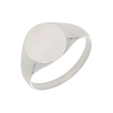 New Sterling Silver Polished Oval Signet Ring