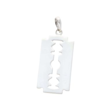 New Sterling Silver Razor Blade Style Pendant